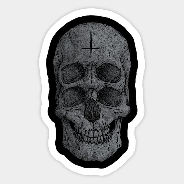 Skull Sticker by Deniart